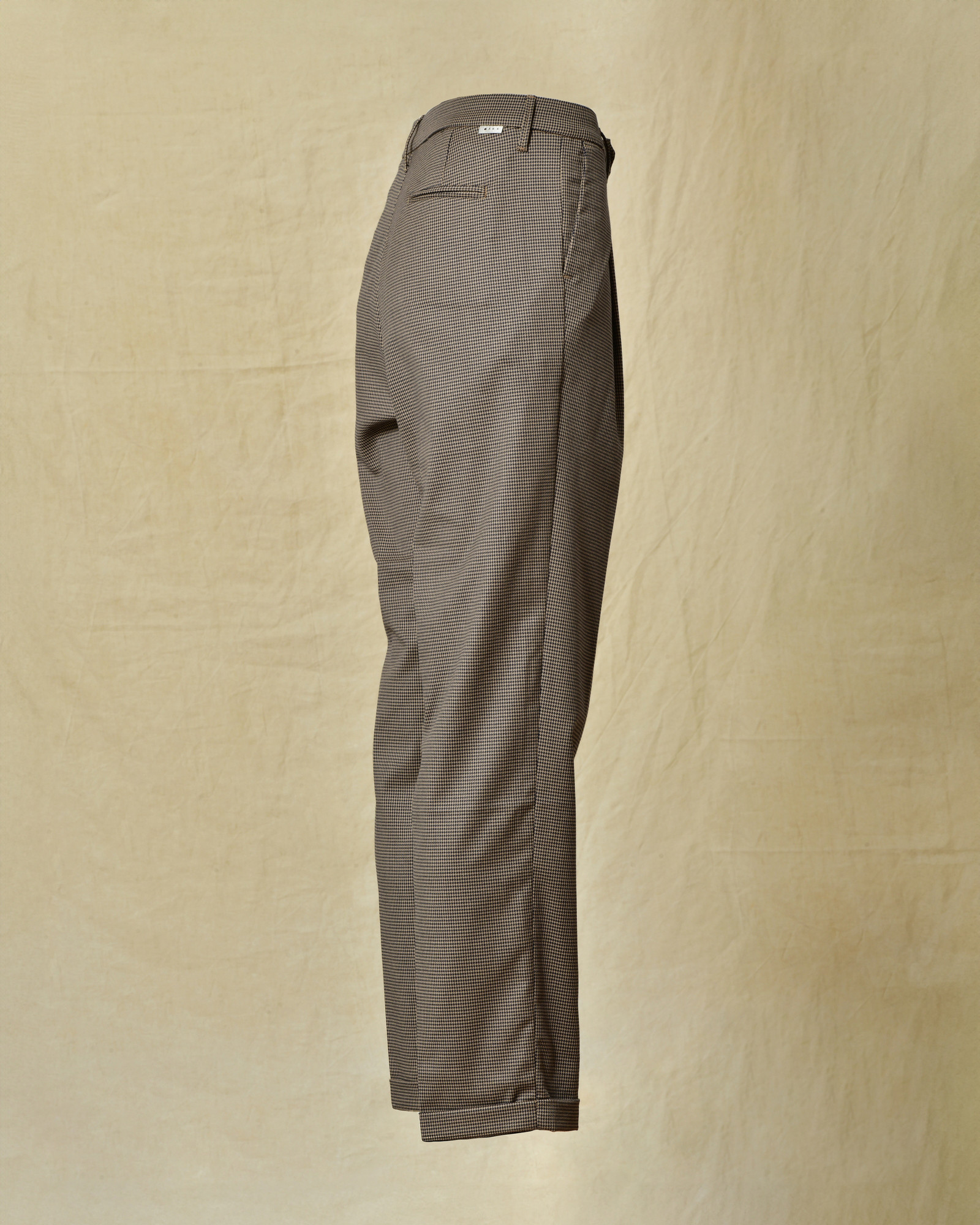 Pantalon motif pied de poule marron Re-Hash