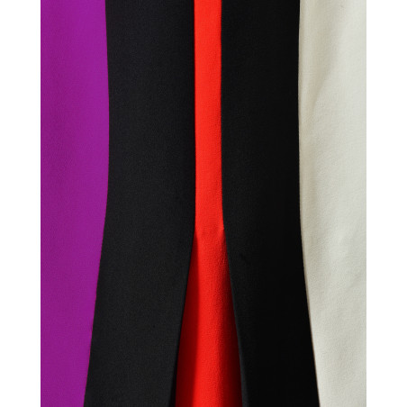 Robe à rayures graphique en soie violette Fendi