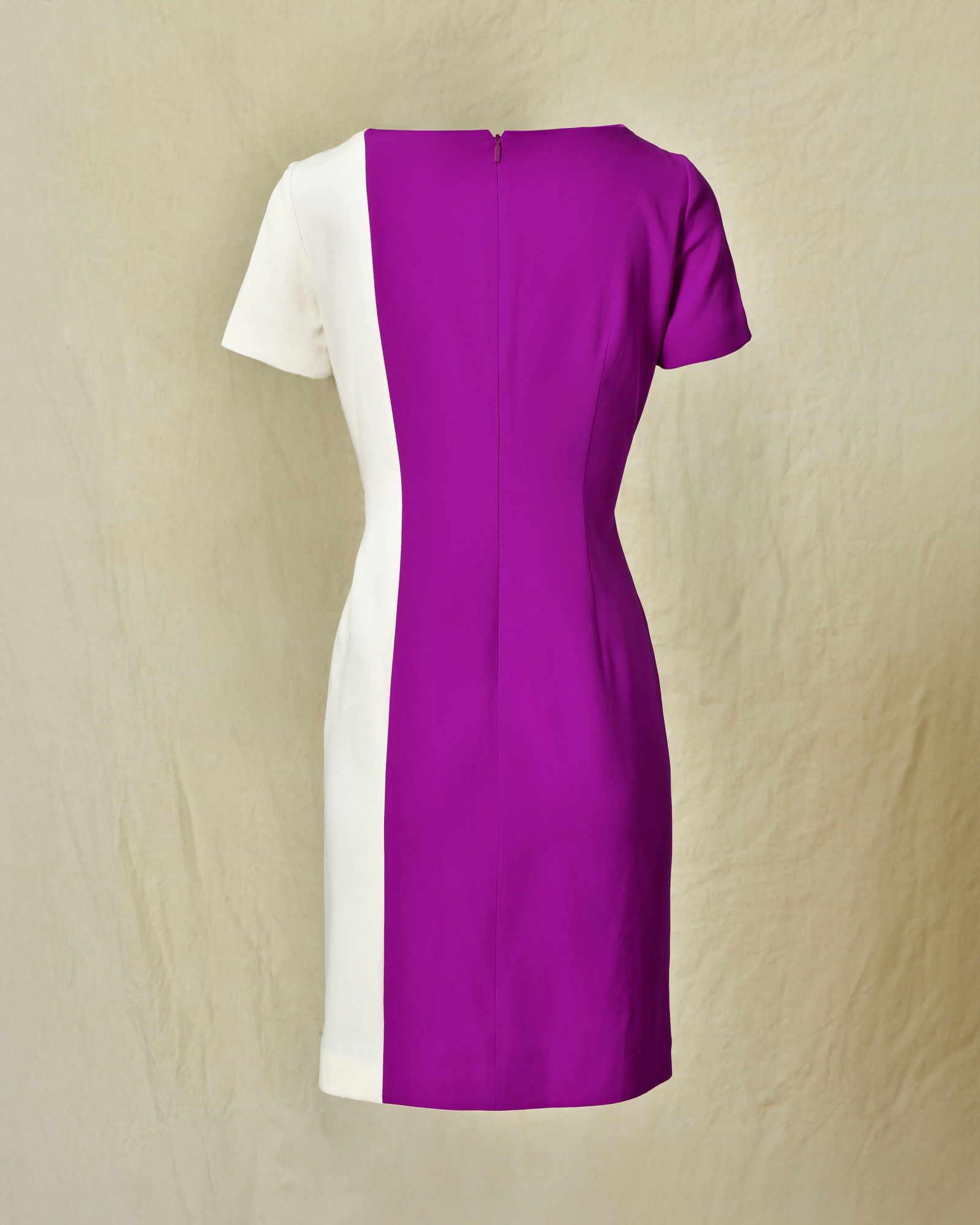 Robe à rayures graphique en soie violette Fendi