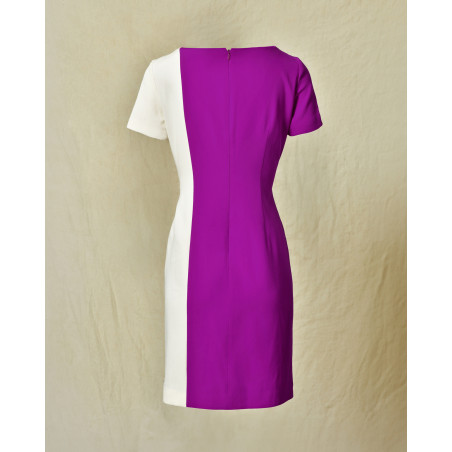 Robe à rayures graphique en soie violette Fendi