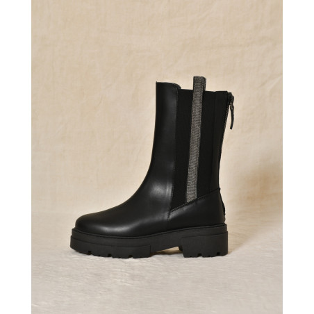 Bottine en cuir noire Fabiana Filippi