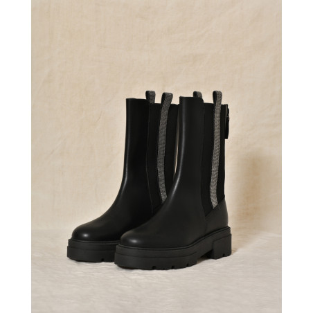 Bottine en cuir noire Fabiana Filippi