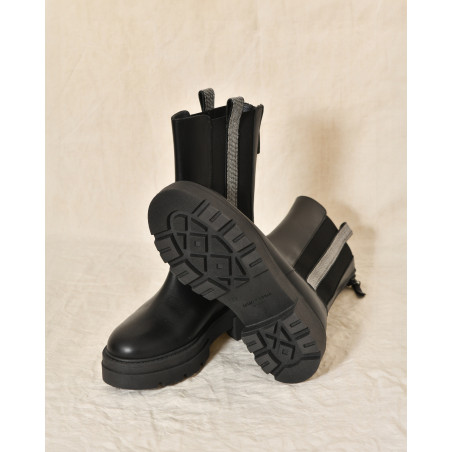 Bottine en cuir noire Fabiana Filippi
