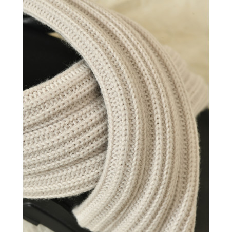 Mules en cuir et laine beige Fabiana Filippi