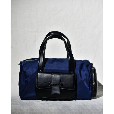 Sac à main a deux compartiments bleu et noir Each Other