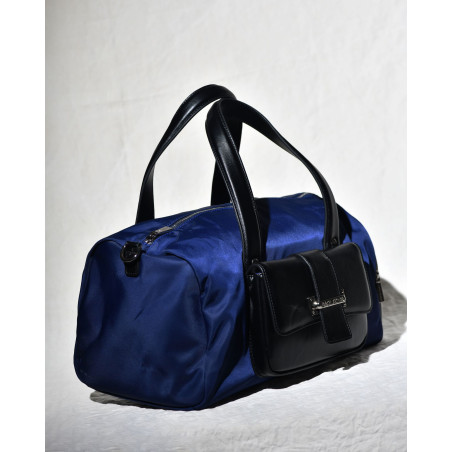 Sac à main a deux compartiments bleu et noir Each Other