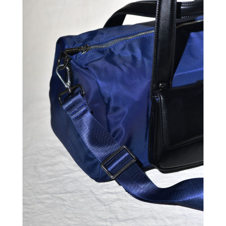 Sac à main a deux compartiments bleu et noir Each Other