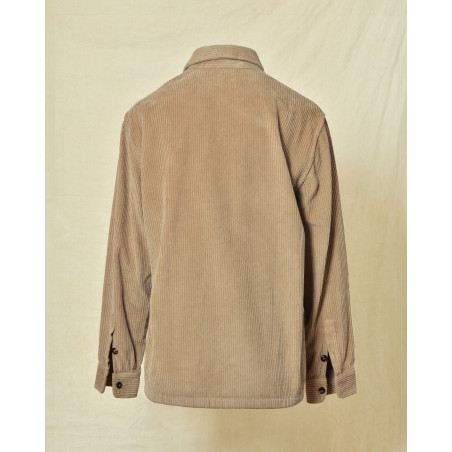 Chemise en velours côtelé beige Cruna
