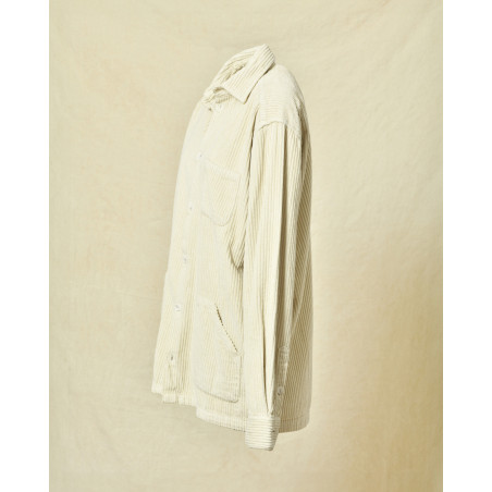 Chemise en velours côtelé ecru Cruna