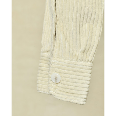 Chemise en velours côtelé ecru Cruna