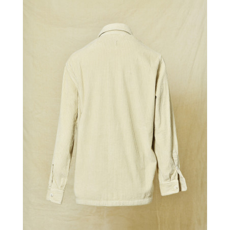 Chemise en velours côtelé ecru Cruna