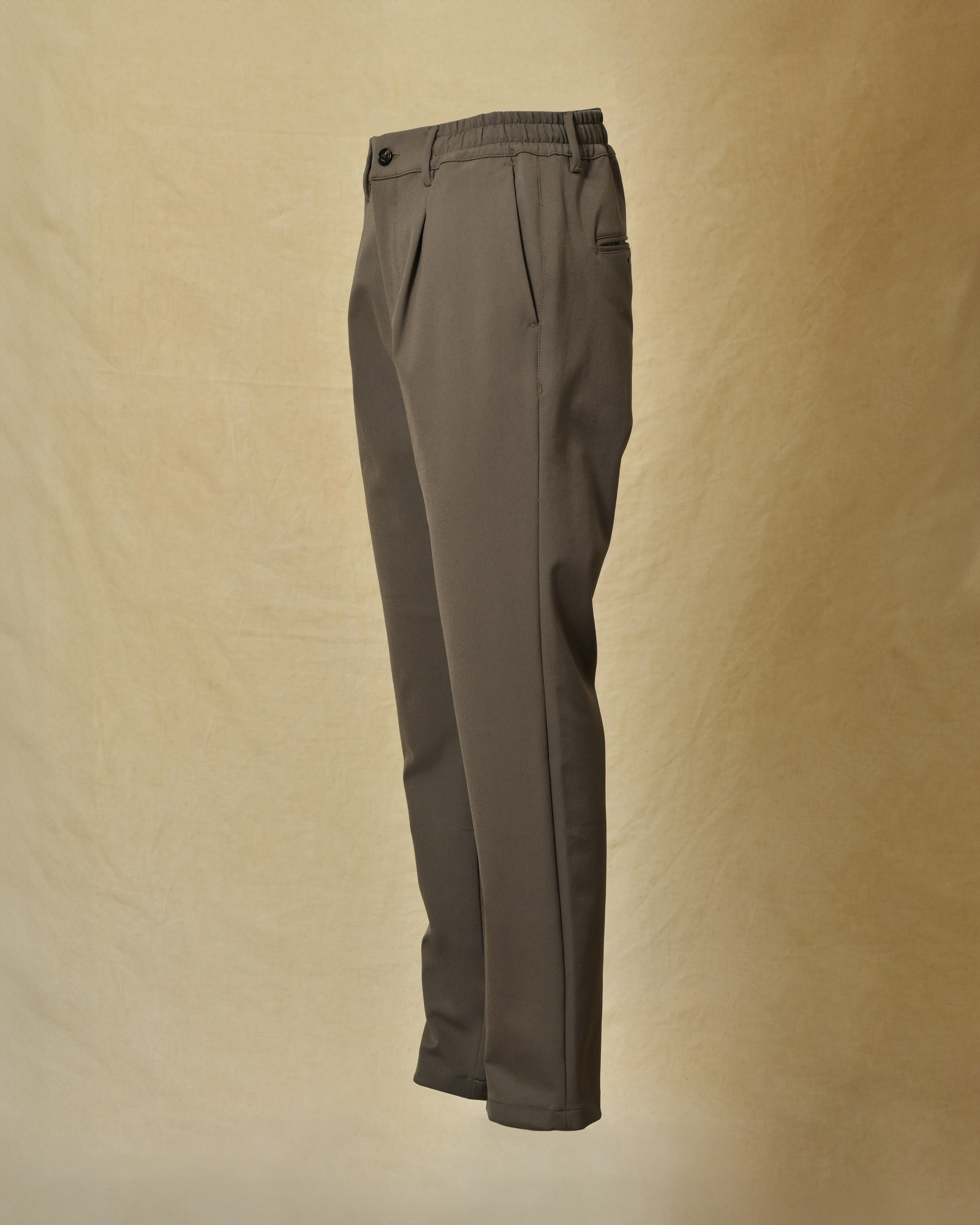 Pantalon souple en coton taupe Cruna