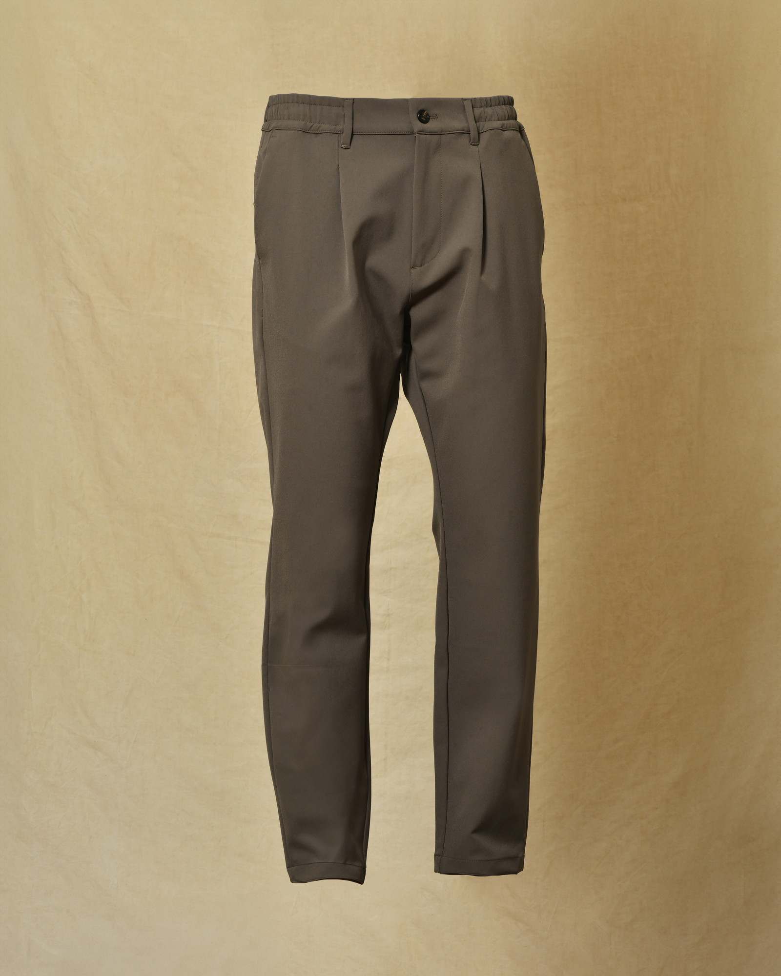 Pantalon souple en coton taupe Cruna