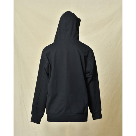 Sweat à capuche noir Cruna