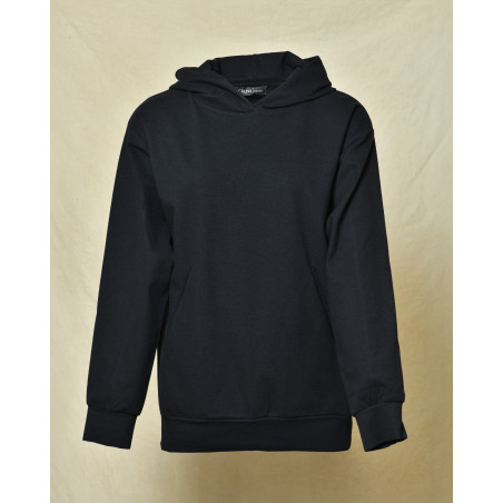 Sweat à capuche noir Cruna