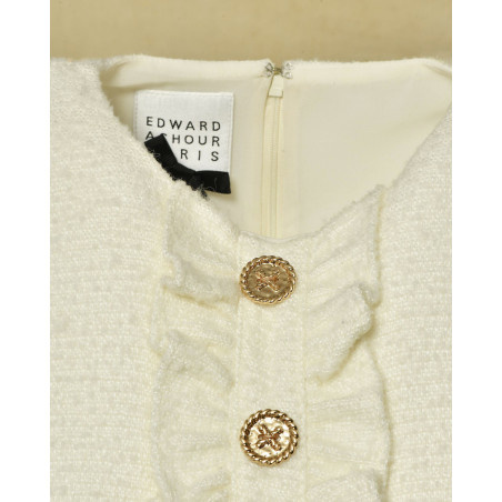 Robe en laine écru à noeud Edward Achour