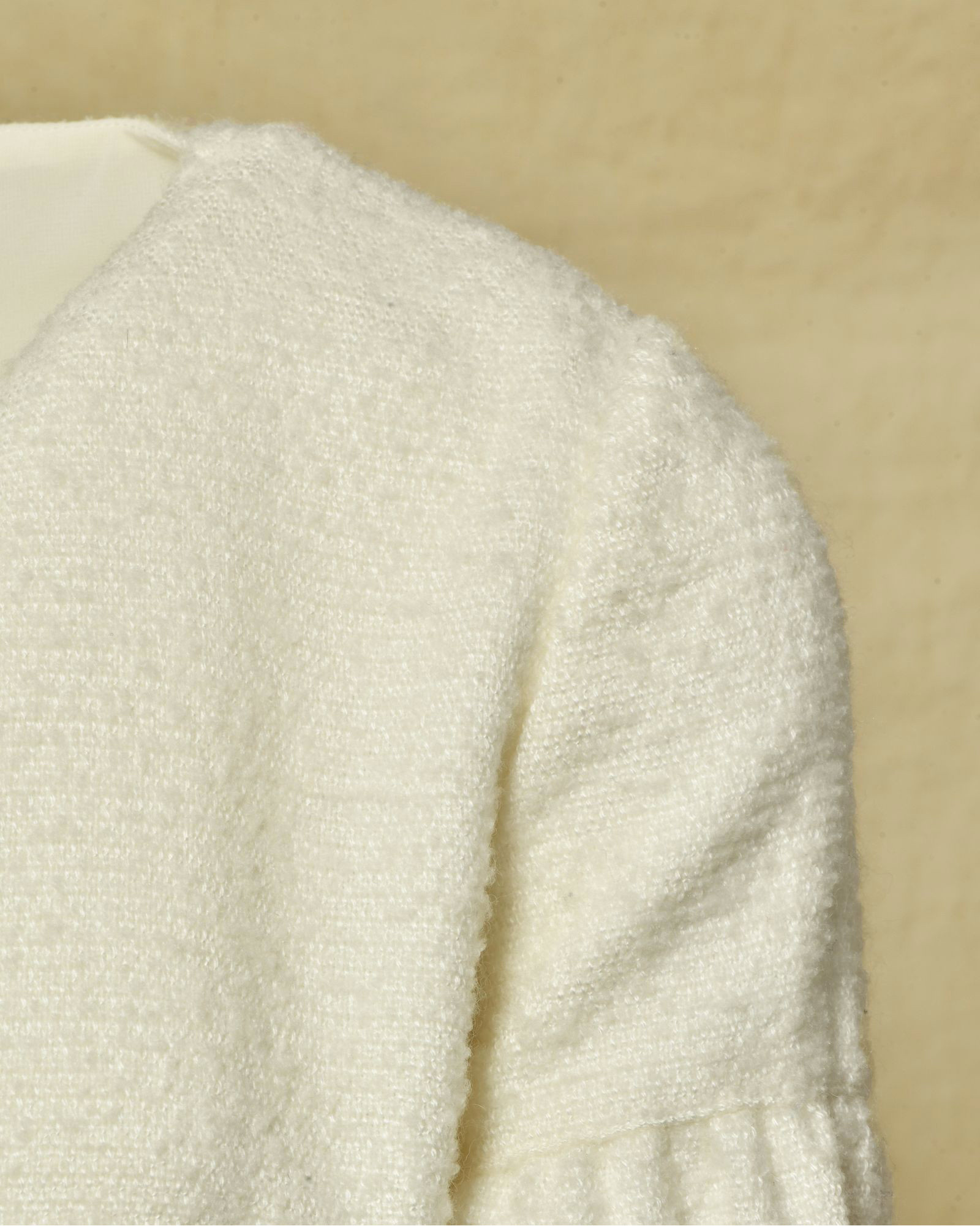 Robe en laine écru à noeud Edward Achour