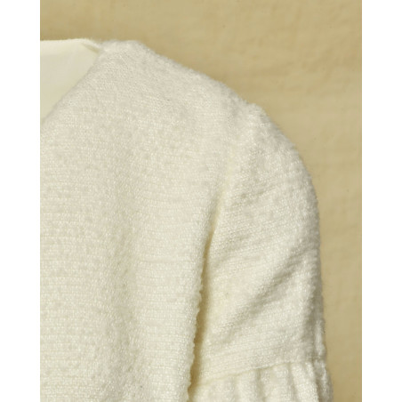 Robe en laine écru à noeud Edward Achour