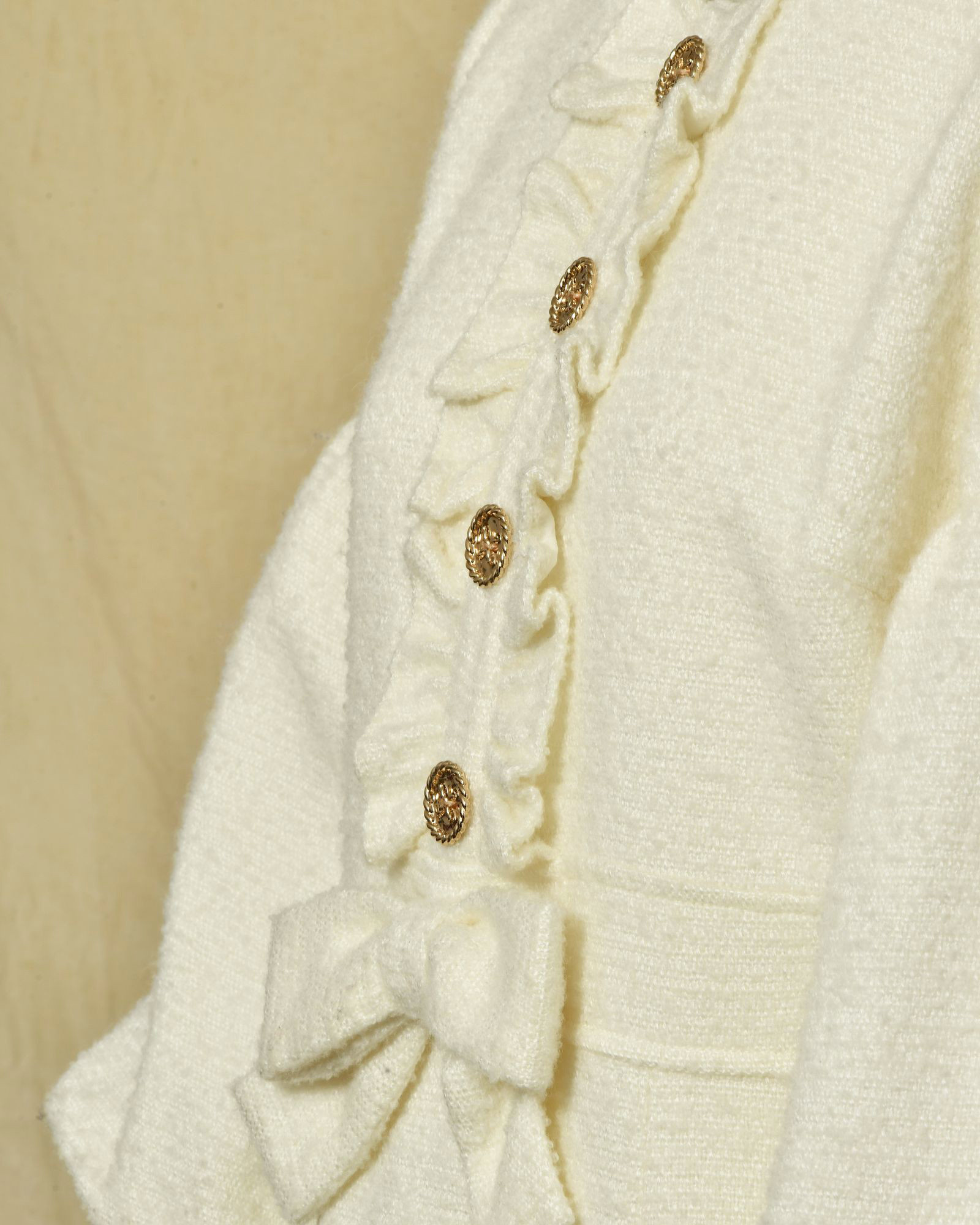 Robe en laine écru à noeud Edward Achour