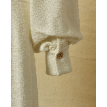 Robe en laine écru à noeud Edward Achour