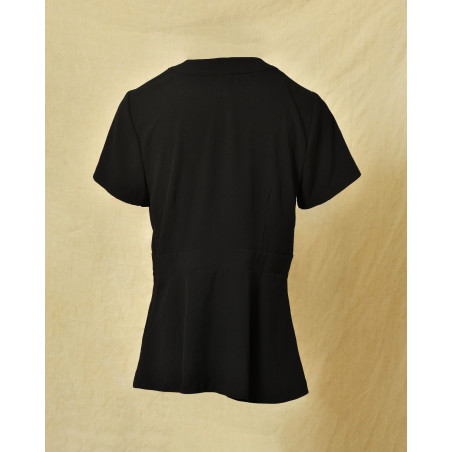 Top en crêpes noir à zip fantaisie Michael Kors