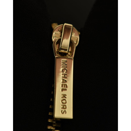 Top en crêpes noir à zip fantaisie Michael Kors