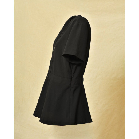 Top en crêpes noir à zip fantaisie Michael Kors