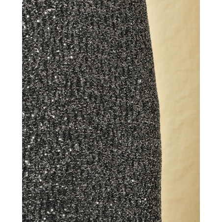 Robe noire à sequins argentés Fabiana Filippi