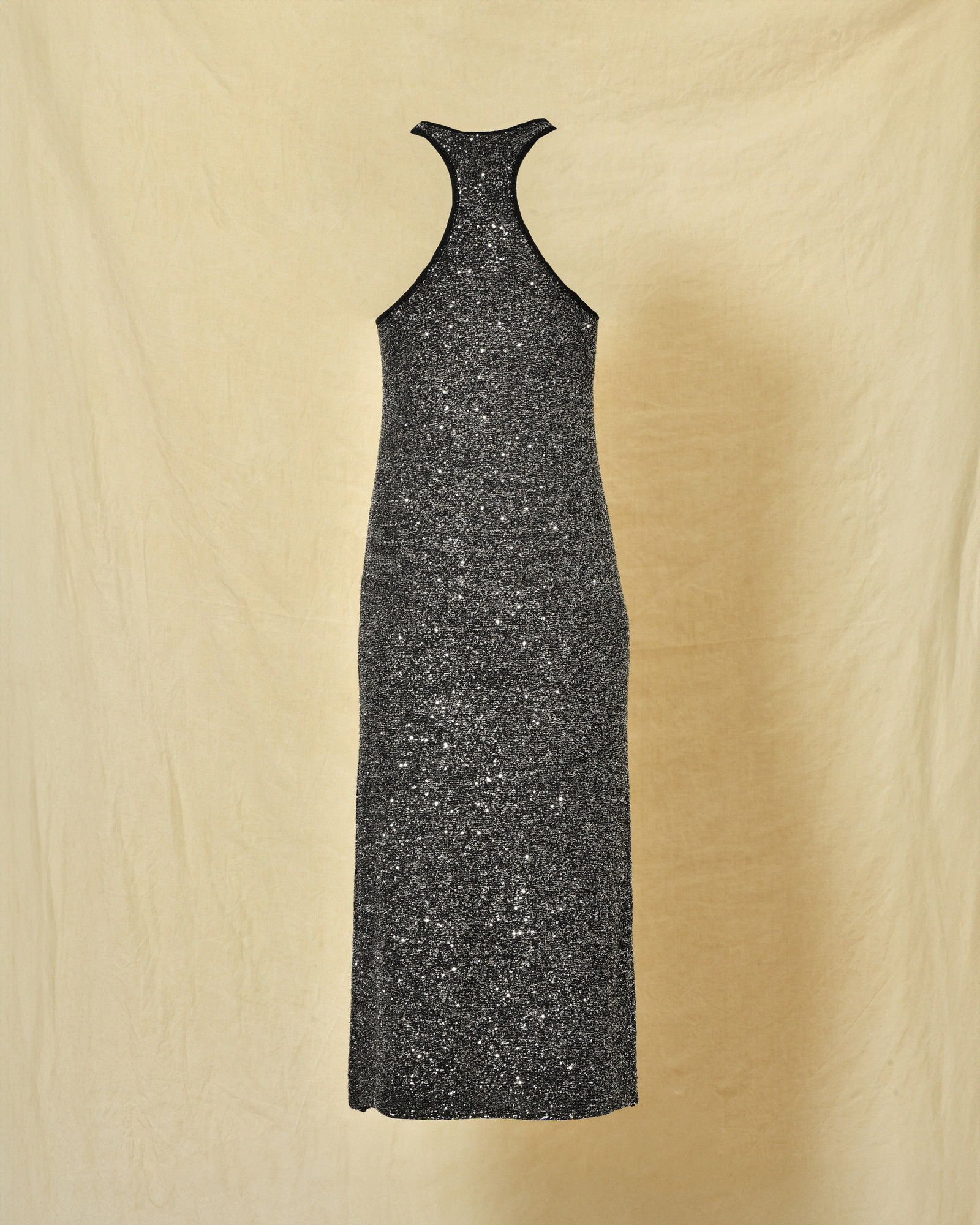 Robe noire à sequins argentés Fabiana Filippi