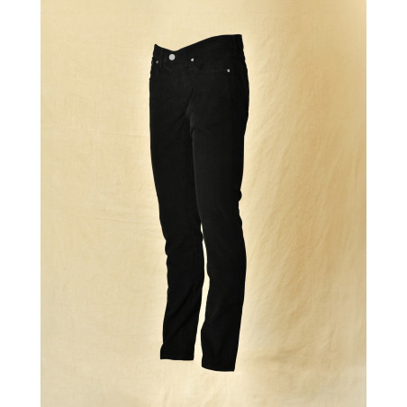 Pantalon en velours côtelé noir Tela Genova