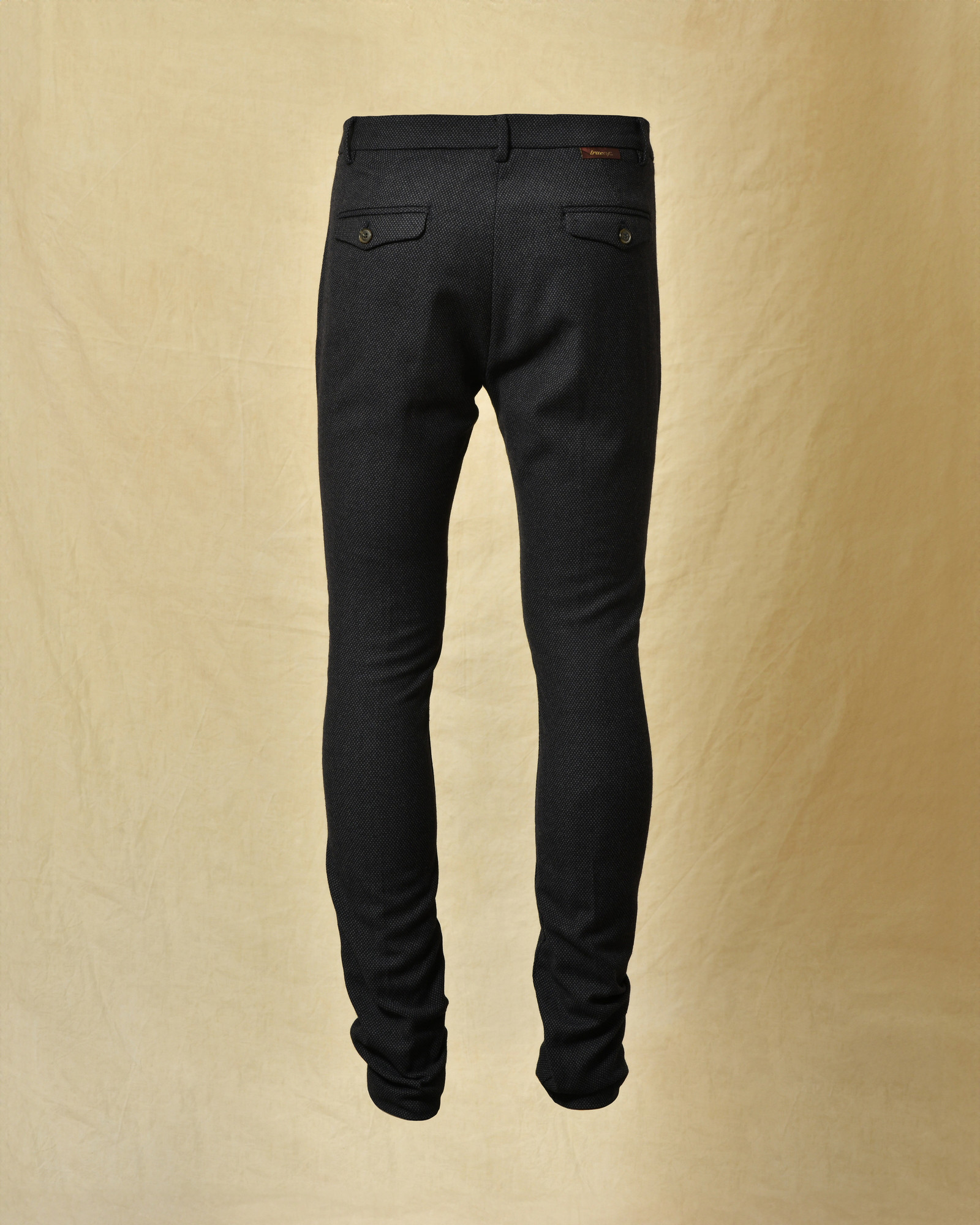 Pantalon en laine bleu à motifs True NYC