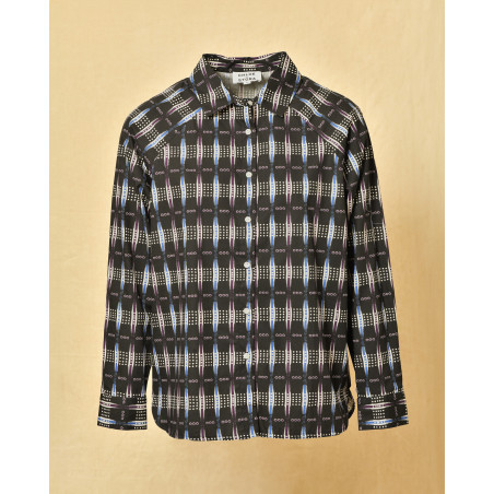 Chemisier en coton noir à motifs Chloé Stora