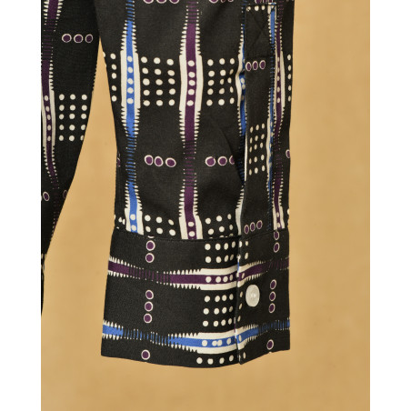 Chemisier en coton noir à motifs Chloé Stora