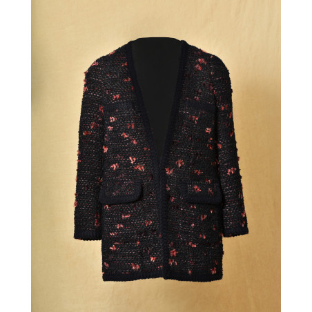 Manteau en tweed bleu Edward Achour