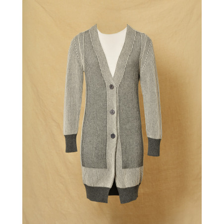 Cardigan long en laine, cachgemire et soie Lorena Antoniazzi