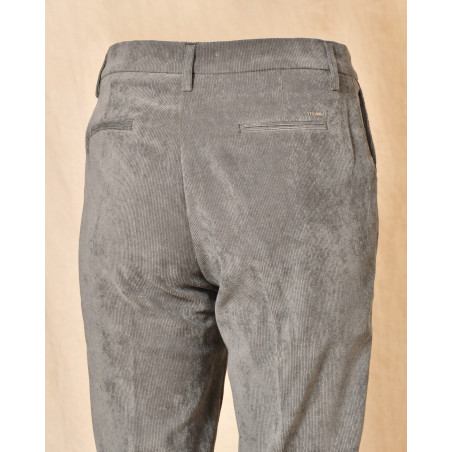 Pantalon en velours côtelé gris Re-Hash