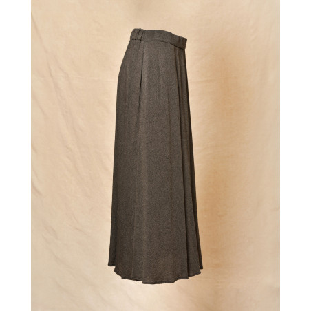Jupe en laine et viscose gris Diega