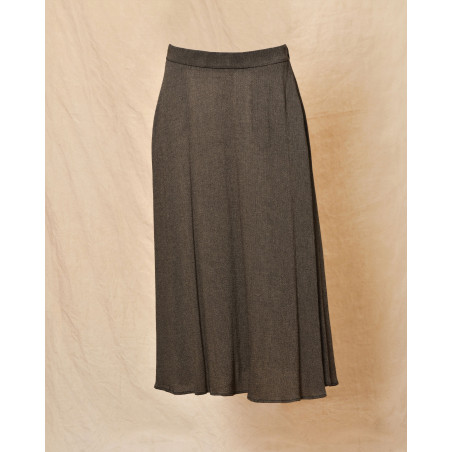 Jupe en laine et viscose gris Diega