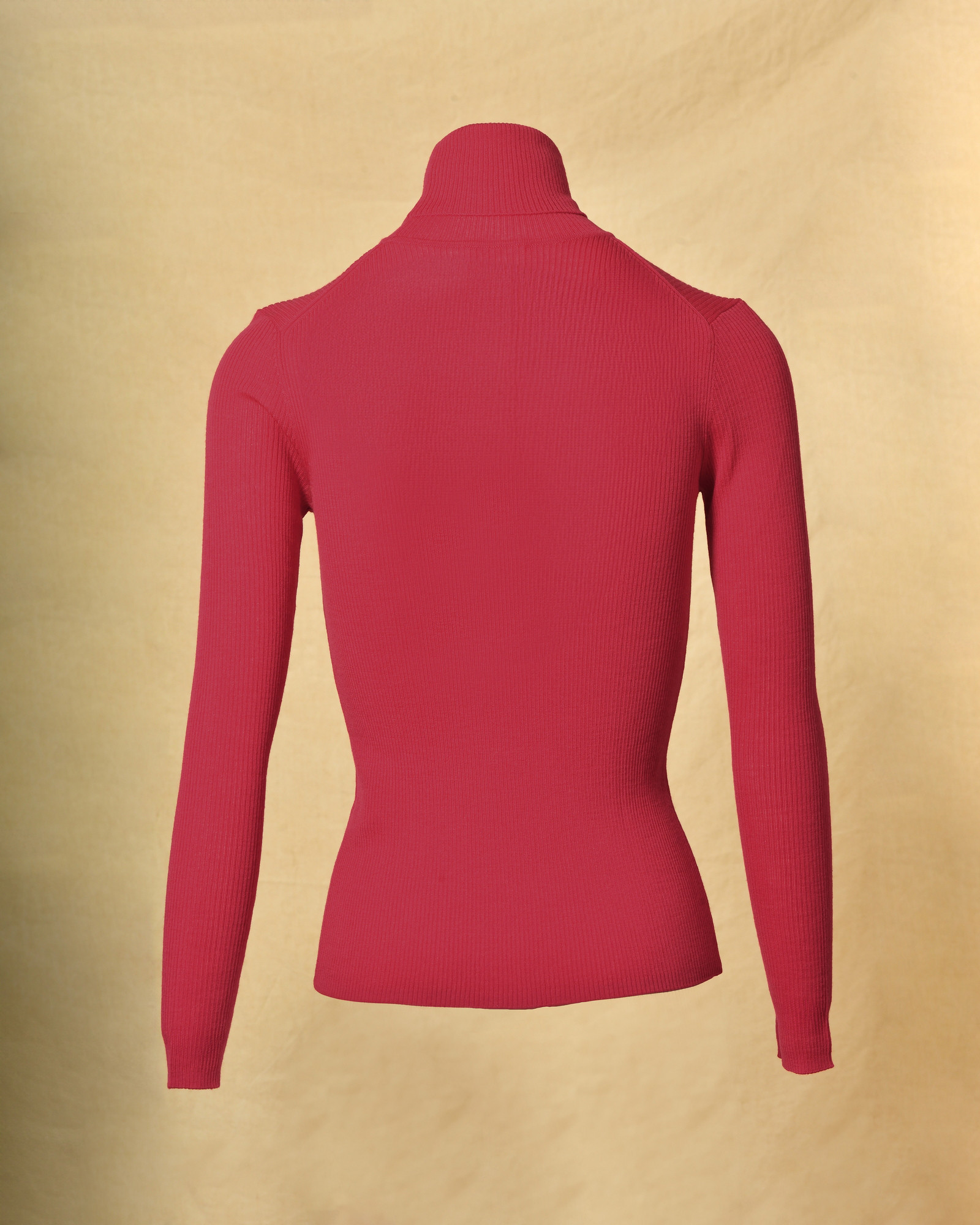Pull en maille cotelée à col roulé rose P.A.R.O.S.H
