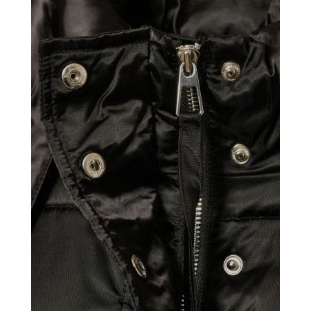 Longue doudoune noire à capuche Parosh