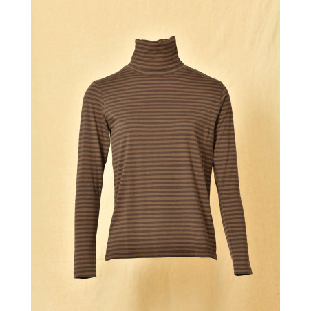T-Shirt marron à rayures Diega