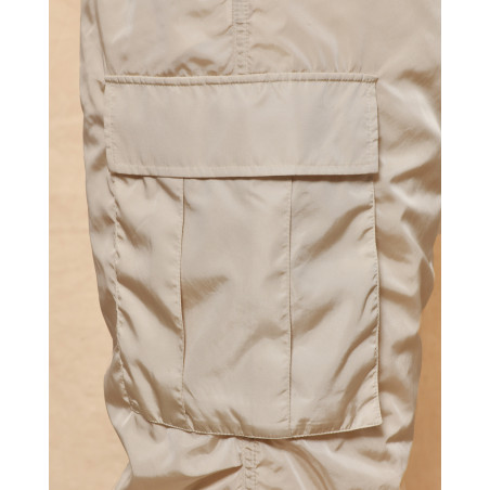 Pantalon cargo en tissu beige Lorena Antoniazzi
