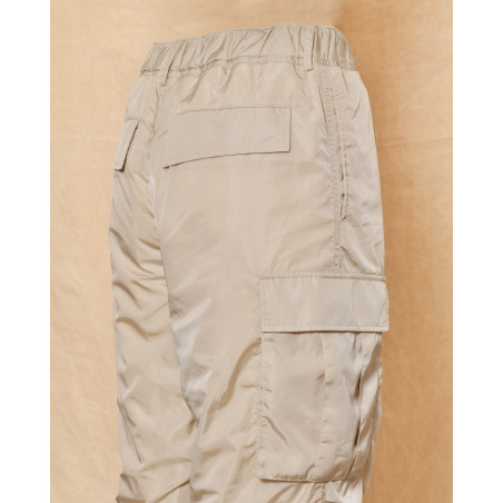 Pantalon cargo en tissu beige Lorena Antoniazzi