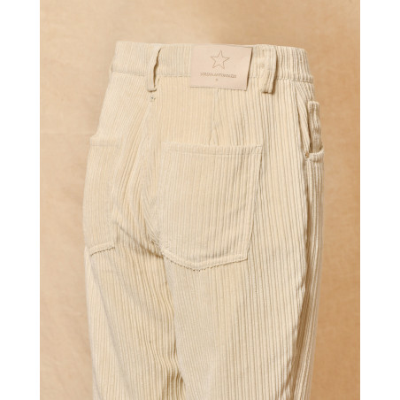 Pantalon en velours côtelé beige Lorena Antoniazzi