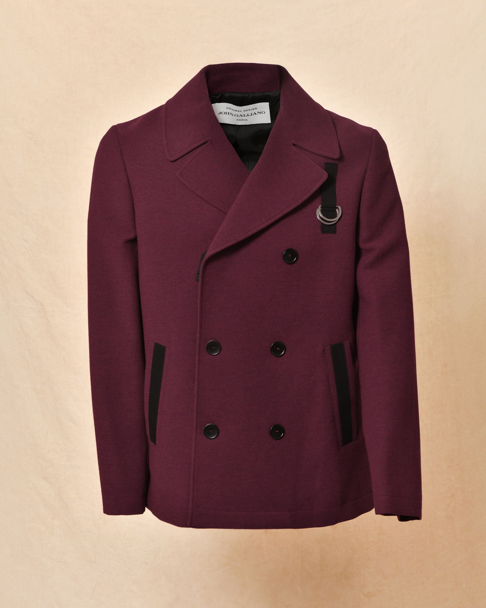 Veste en laine bordeaux John Galliano