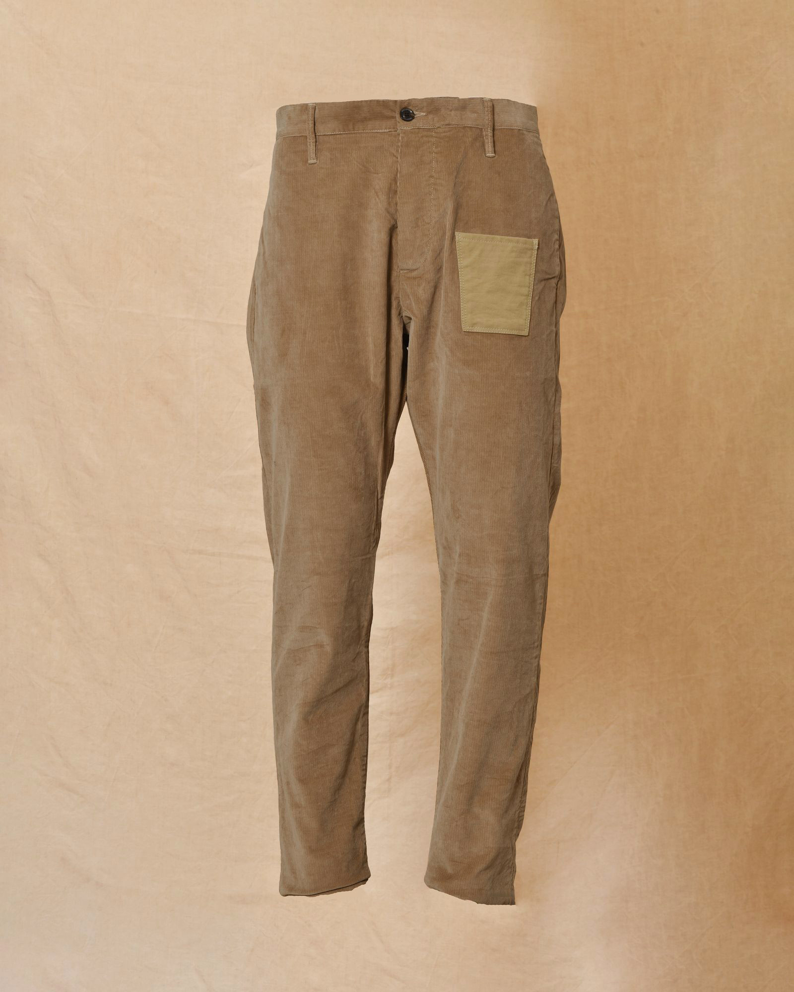 Pantalon en velours cotêlé beige Maurizio Massimino