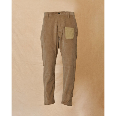Pantalon en velours cotêlé beige Maurizio Massimino