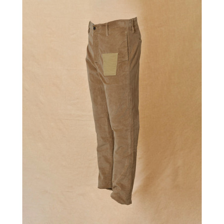 Pantalon en velours cotêlé beige Maurizio Massimino