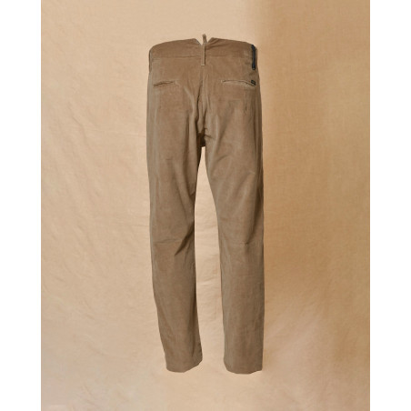 Pantalon en velours cotêlé beige Maurizio Massimino