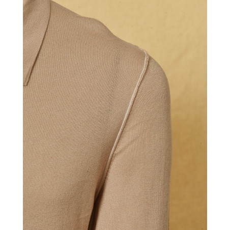 Pull en cachemire et viscose beige Manostorti